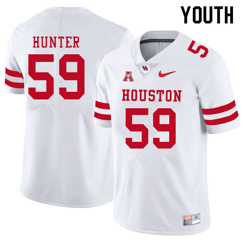 Youth #59 Demetrius Hunter Houston Cougars College Football Jerseys Sale-White